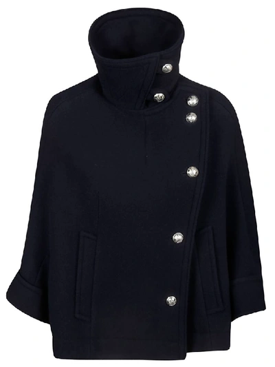 Chloé One Sided High Neck Jacket In M Abyss Blue