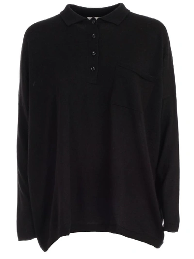 Snobby Sheep Polo Over Cashmere In Black