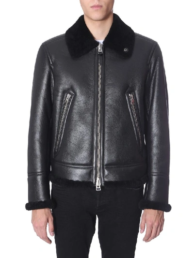 Tom Ford Shearling Jacket In Nero