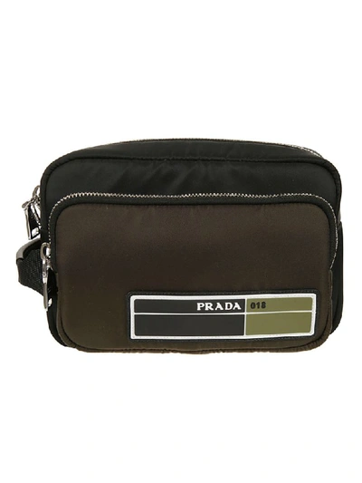 Prada Logo Handbag In Black/camo