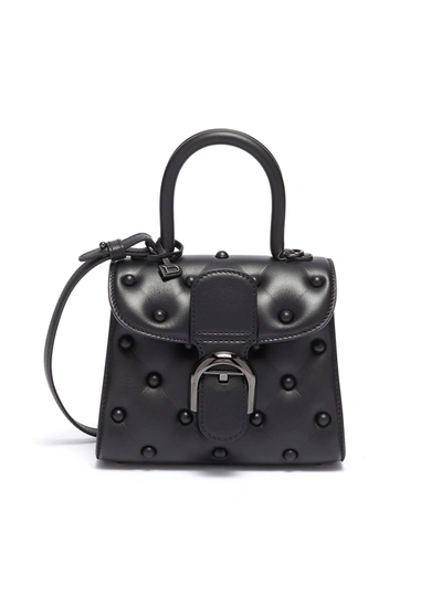 Delvaux 'brillant Rodéo' Mini Quilted Leather Satchel In Black