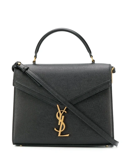 Saint Laurent Cassandra Mini Black Leather Top Handle Bag