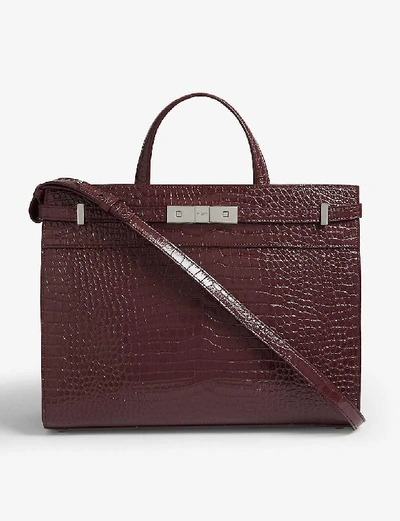 Saint Laurent 'manhattan' Small Croc Embossed Leather Shopping