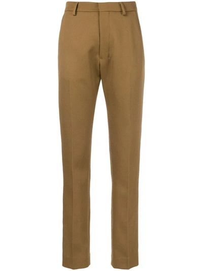 Ami Alexandre Mattiussi High-rise Straight Wool Pants In Camel