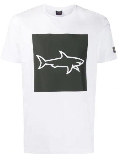Paul & Shark Shark Print T-shirt In White