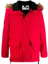 Arctic Explorer Chill Parka Coat In Red