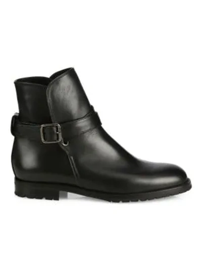 Manolo Blahnik Sulgamba Leather Ankle Boots In Black