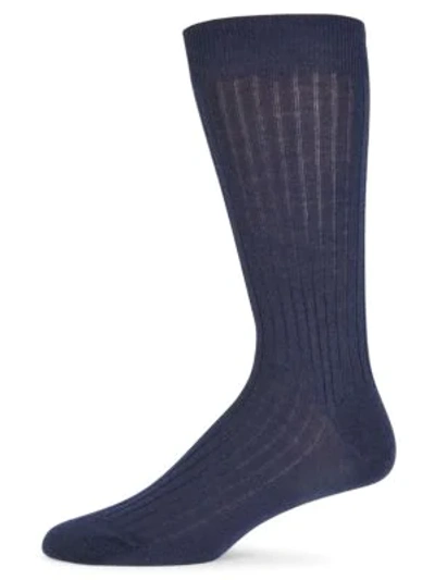 Marcoliani 3-pack Extrafine Merino Wool-blend Dress Socks In Navy