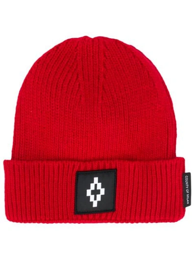 Marcelo Burlon County Of Milan County Of Milan Logo Patch Beanie In Red