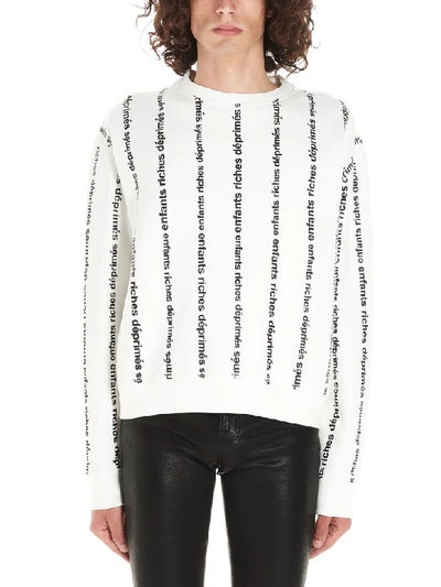 Enfant Riche Déprimé Logo Stripe Sweatshirt In Black & White