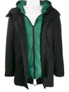 Yves Salomon Layered Padded Coat In Black