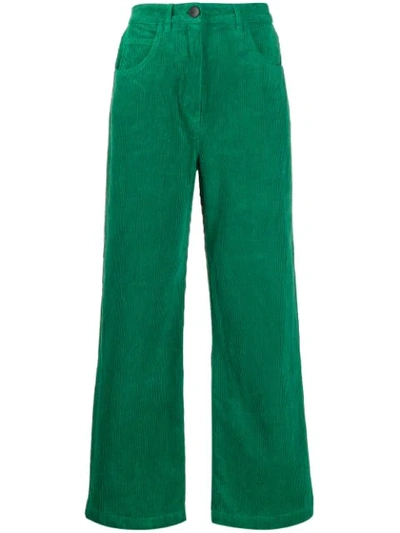 Cotélac Corduroy Flared Trousers In Vert