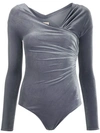 Alexandre Vauthier Wrap Bodysuit In Silver