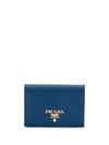 Prada Saffiano Card Holder In Blue