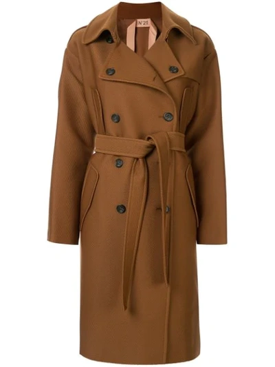 N°21 Oversized Double-breasted Trench Coat In Brown