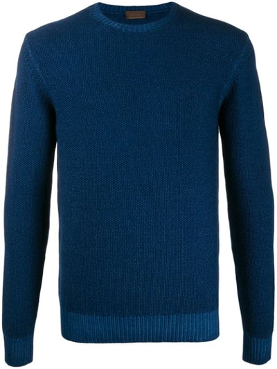 Altea Gauge 7 Textured Knit Jumper In Blue