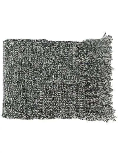 Ami Alexandre Mattiussi Mouline Scarf With Fringes In Grey