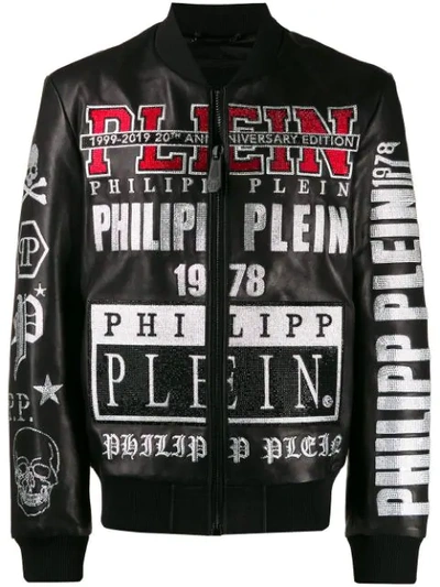 Philipp Plein Logo Bomber Jacket In Black