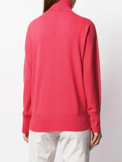 Peserico Ribbed Roll Neck Jumper In Pink