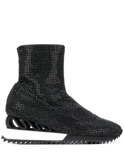 Le Silla Queen Burma Sneaker Boots In Black
