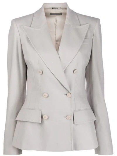 Alberta Ferretti Double-breasted Blazer In Grey