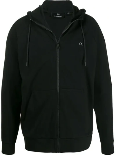 Calvin Klein Hooded Track Jacket In Black