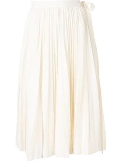 Dice Kayek Accordion Pleat Midi Skirt In White