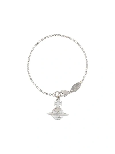Vivienne Westwood Logo Orb Bracelet In Silver