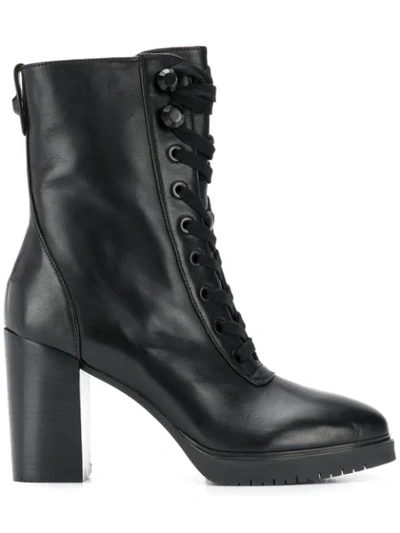Liu •jo Lace-up Ankle Boots In Black