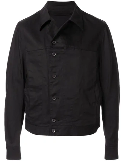 Julius Button Up Denim Jacket In Black