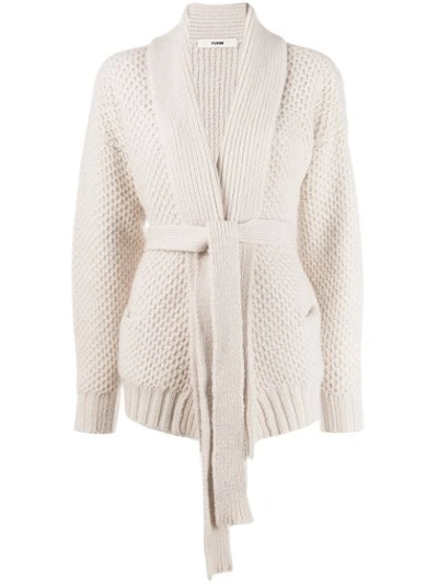 Roberto Collina Waffle-knit Cardigan In Neutrals