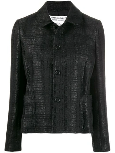 Comme Des Garçons Check Pattern Blazer In Black