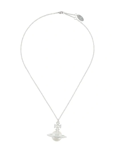 Vivienne Westwood Logo Pendant Necklace In Silver
