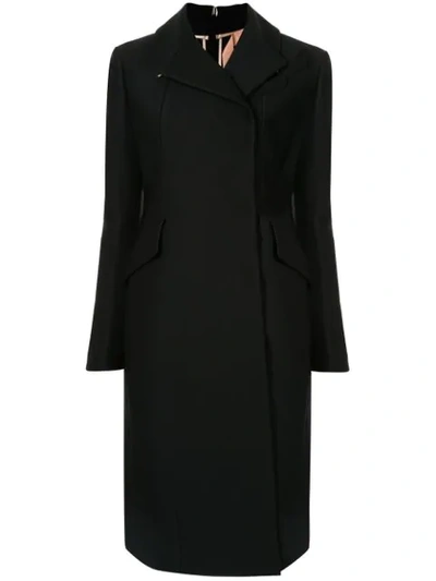 N°21 Slim-fit Zipped Back Coat In Black