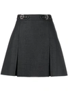 Miu Miu Belted Mini Skirt In Anthracite