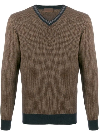 Altea Knitted Jumper In Brown