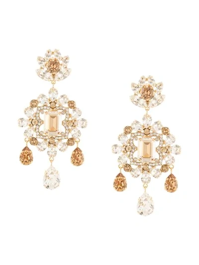 Dolce & Gabbana Crystal-embellished Earrings In Gold