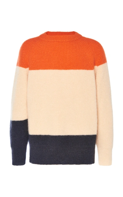 Jil Sander Striped Mohair-blend Sweater In Multi