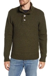 Schott Military Henley Sweater In Moss Green