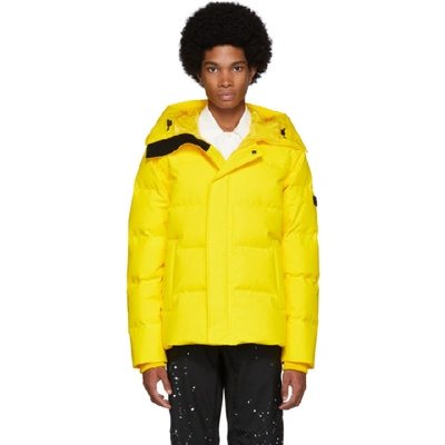 Kenzo Yelow Down Quilted Puffer Jacket In 39 - Lemon