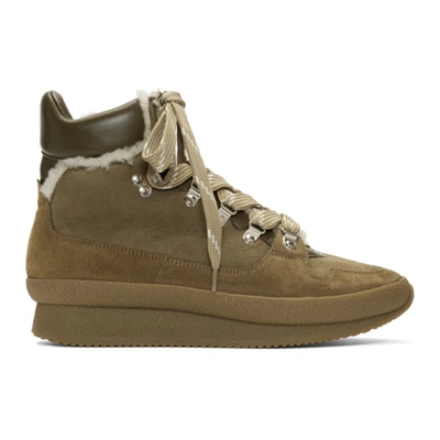 Isabel Marant Taupe Shearling Brendta Hiking Boots In 50ta Taupe