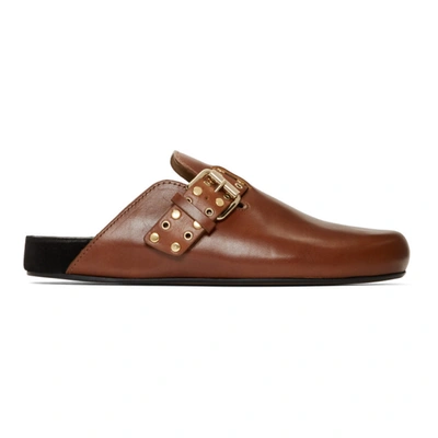 Isabel Marant Brown Mirvin Slippers In 23nl Natura