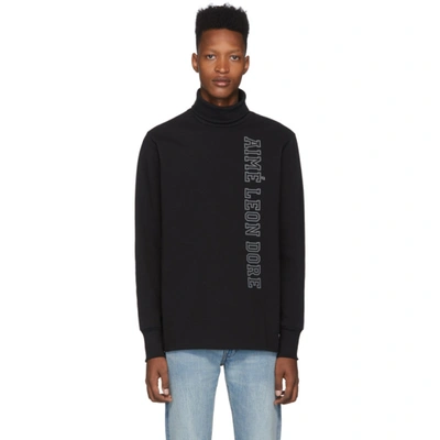 Aimé Leon Dore Black Letterman Turtleneck