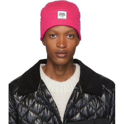 Opening Ceremony Logo Knit Beanie In 6673 Pink