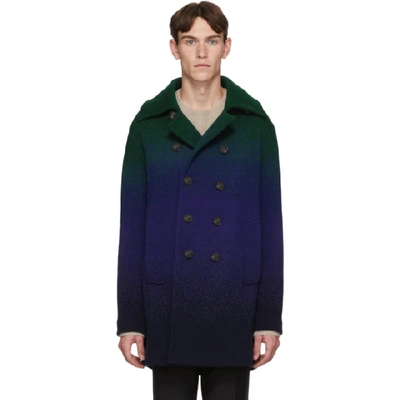 Missoni Colour Block Coat In Sm0mr Blue