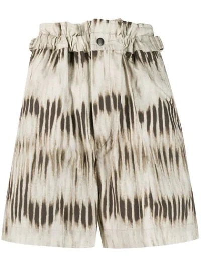 Isabel Marant High Waisted Tie-dye Shorts In Neutrals