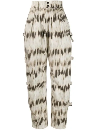 Isabel Marant High Waisted Tie-dye Trousers In Neutrals
