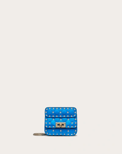 Valentino Garavani Micro Rockstud Spike Fluo Calfskin Leather Bag In Neon Blue