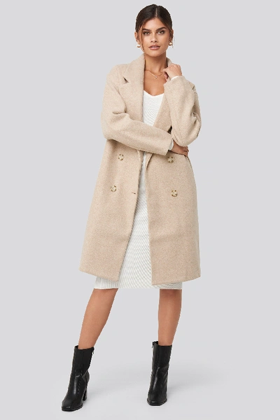 Adorable Caro X Na-kd Long Double Breasted Coat Beige