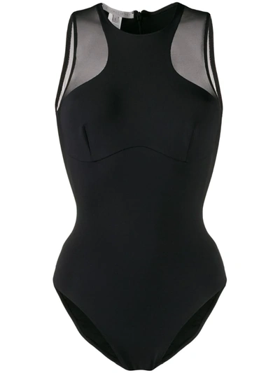 Stella Mccartney Panelled Scuba Swimsuit In Black